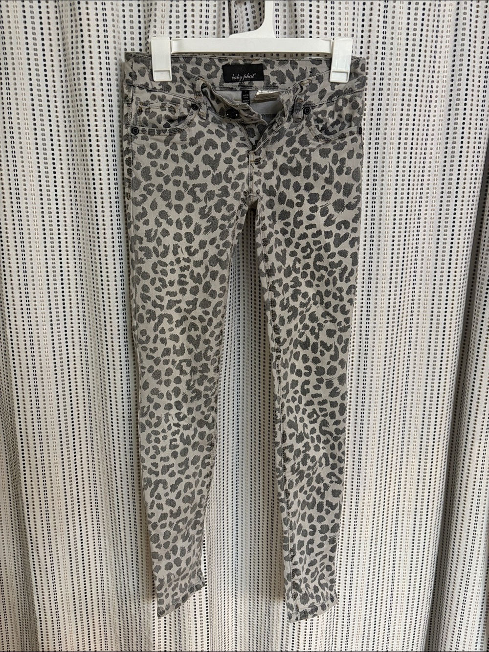 Baby Phat Gray Leopard Print Skinny Jeans